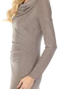 Joseph Ribkoff - Shimmery Cowl Neck Maxi Evening Dress