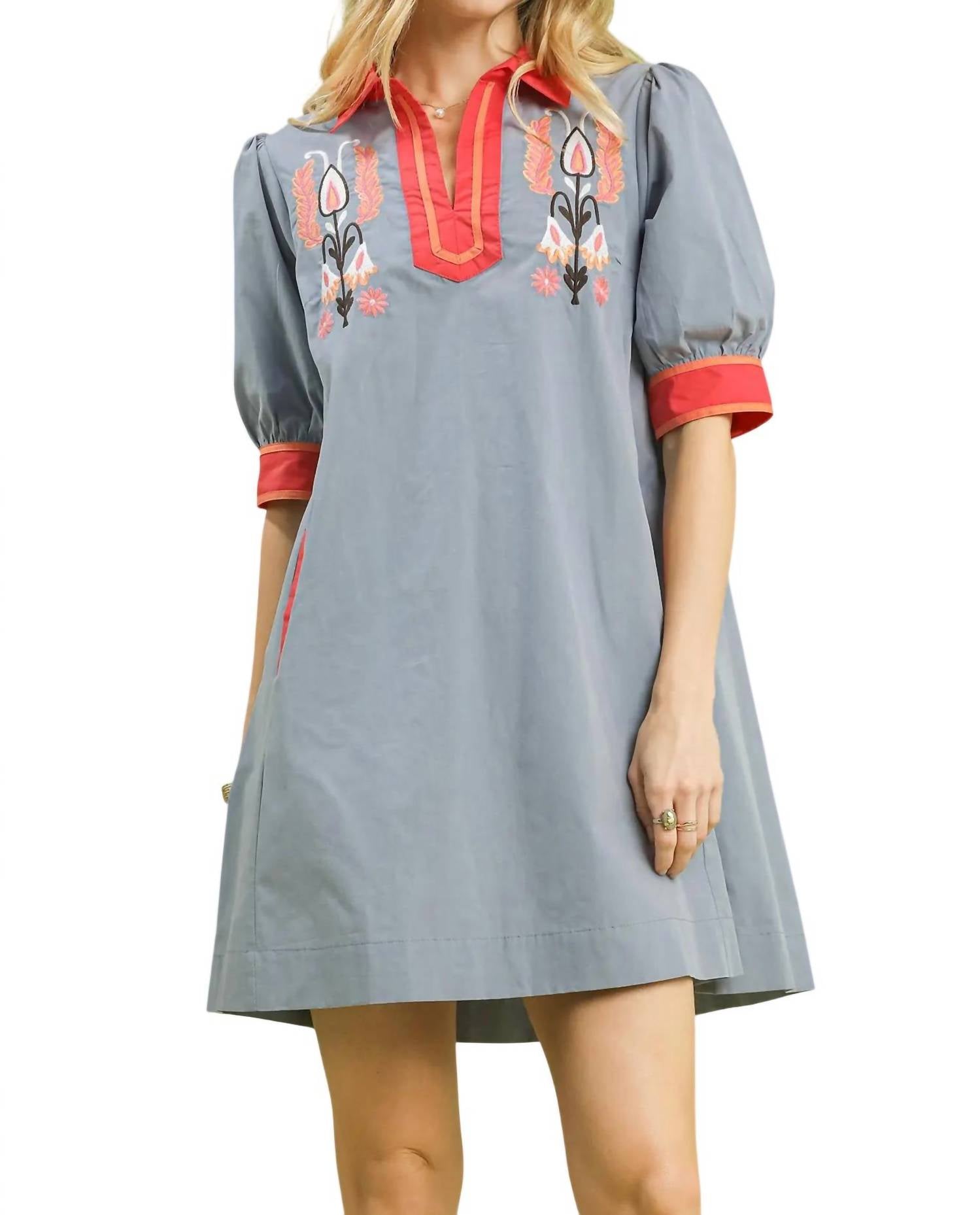 Umgee - Embroidered Floral Dress