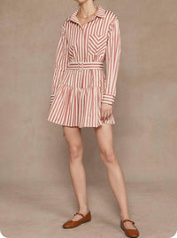 Strut & Bolt - Striped Button Down Mini Dress