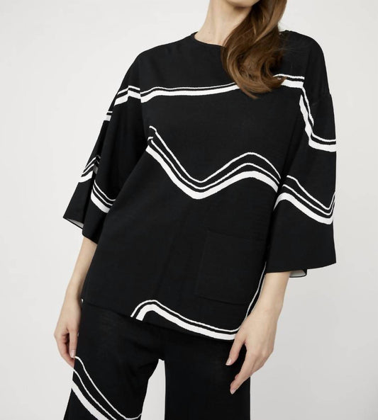 Joseph Ribkoff - Abstract Jacquard Sweater Pullover Top