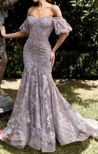 Cinderella Divine - Off The Shoulder Mermaid Lace Gown