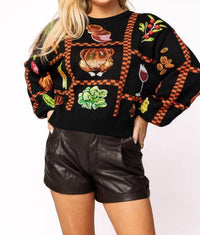 Queen Of Sparkles - Checkered Thanksgiving Icon Sweater