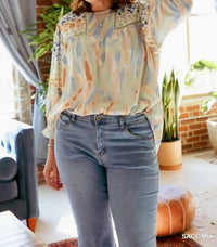 Umgee - Hazel's Pastel Mixed Print Top