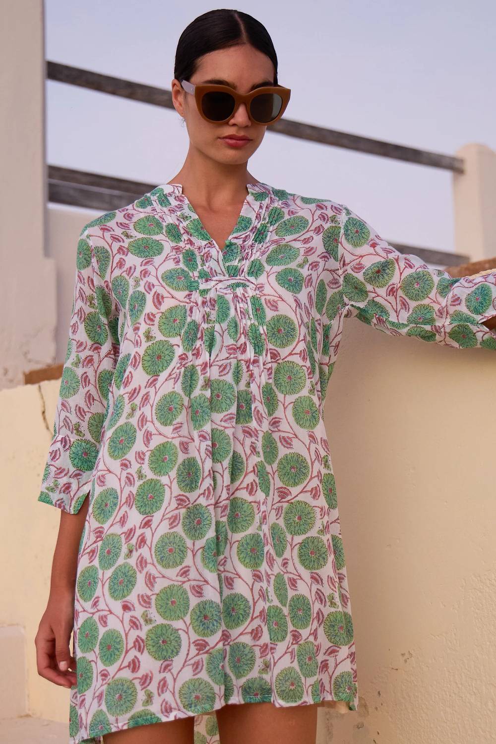Oliphant - 3/4 Sleeve Pintuck Dress