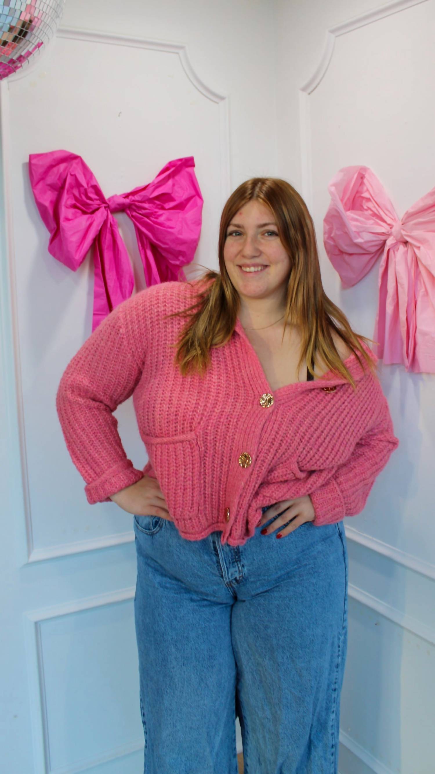 STACCATO Collins Cardigan in pink - women's cardigan - alternate view