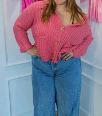 STACCATO Collins Cardigan in pink - women's cardigan - detail view