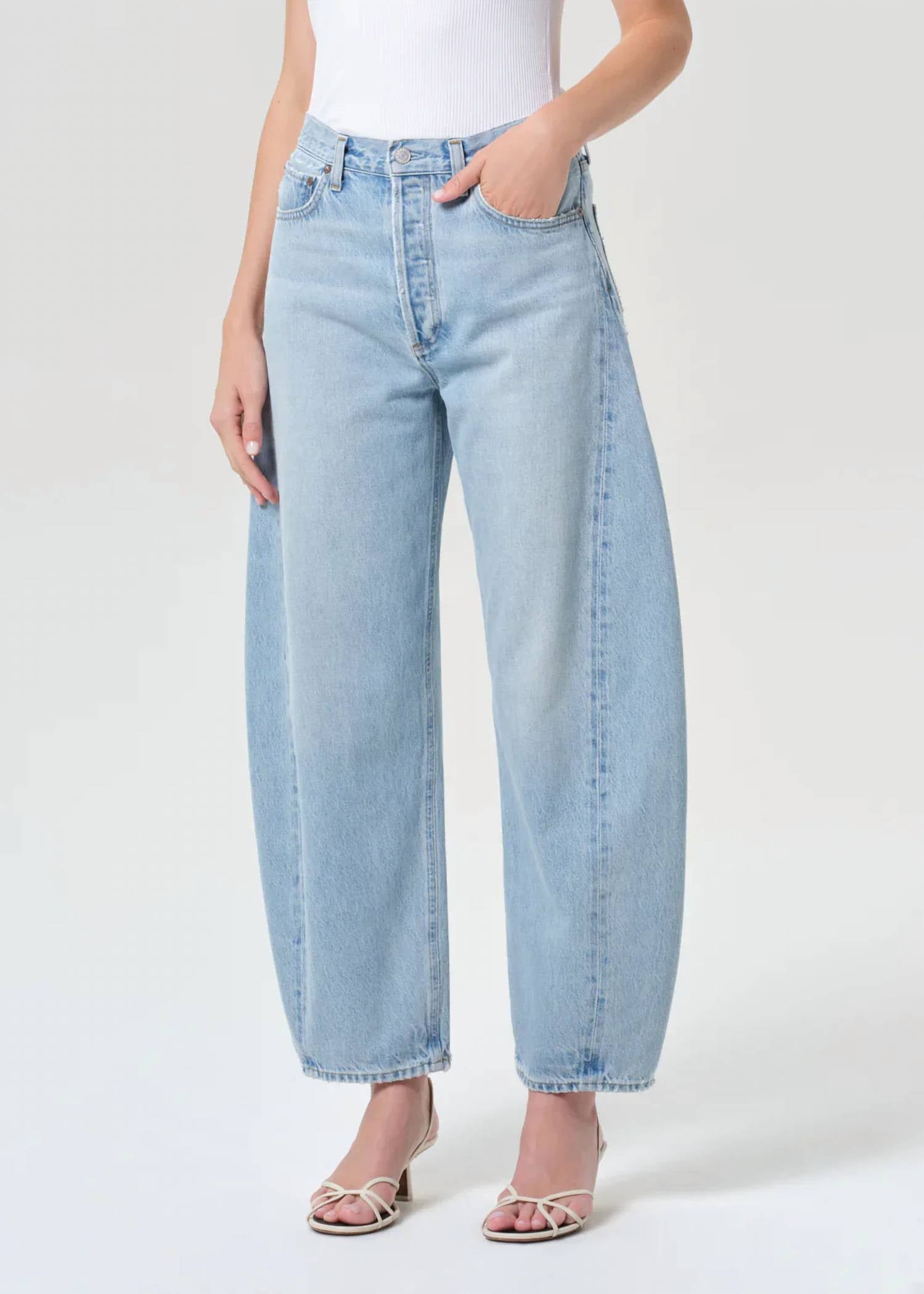 Agolde - High Rise Pieced Tapered Jeans