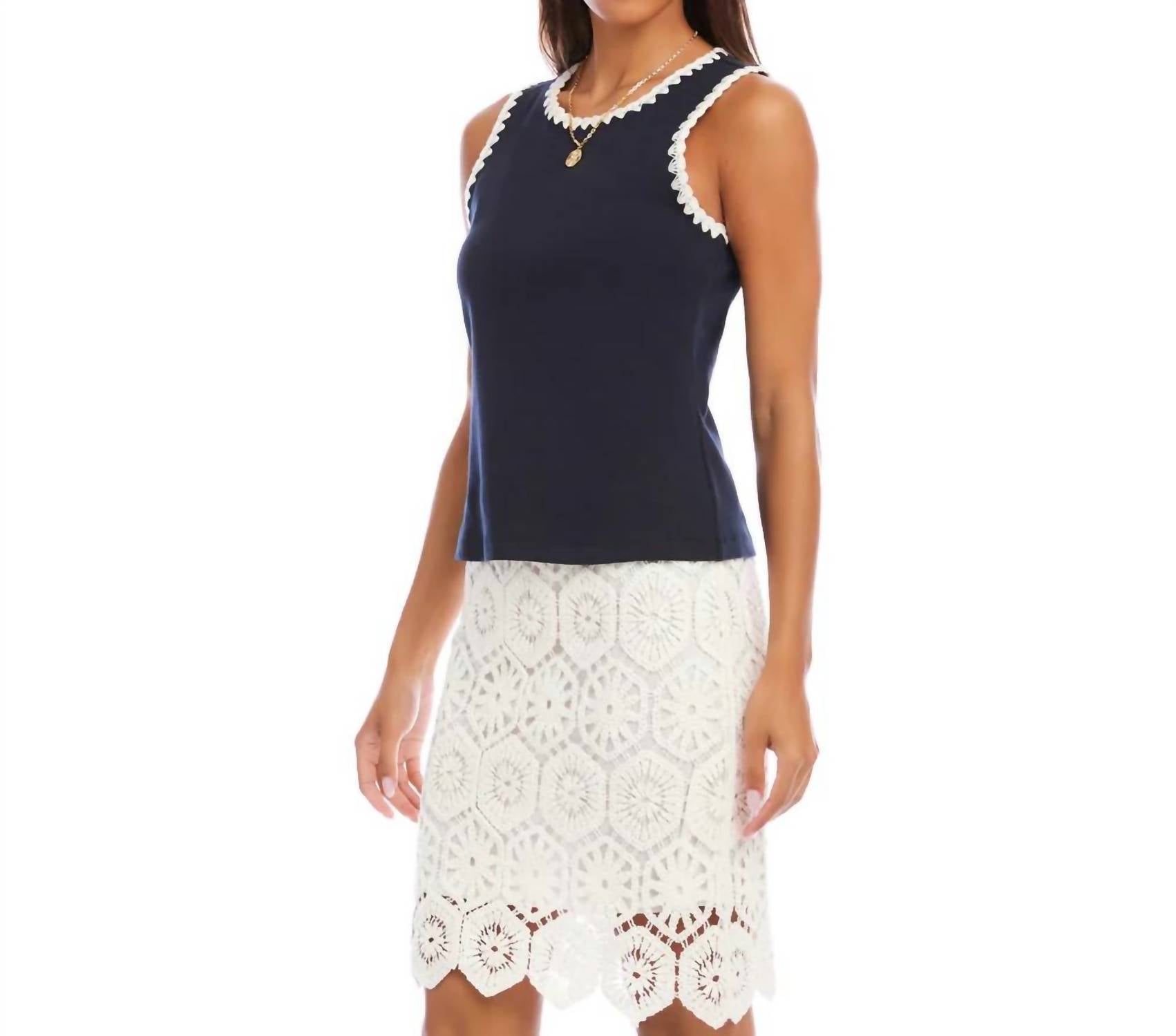 Karen Kane - Eloise Edge Stitch Contrast Tank