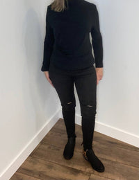 Just Black Denim - High Rise Distressed Skinny Jeans
