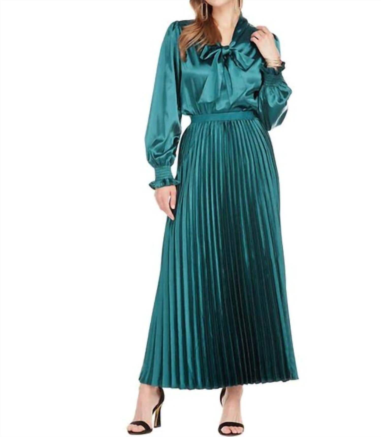 Jade - Pleated long skirt