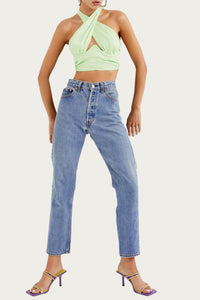 RANA CROPPED CROSS FRONT OPEN-BACK TOP
