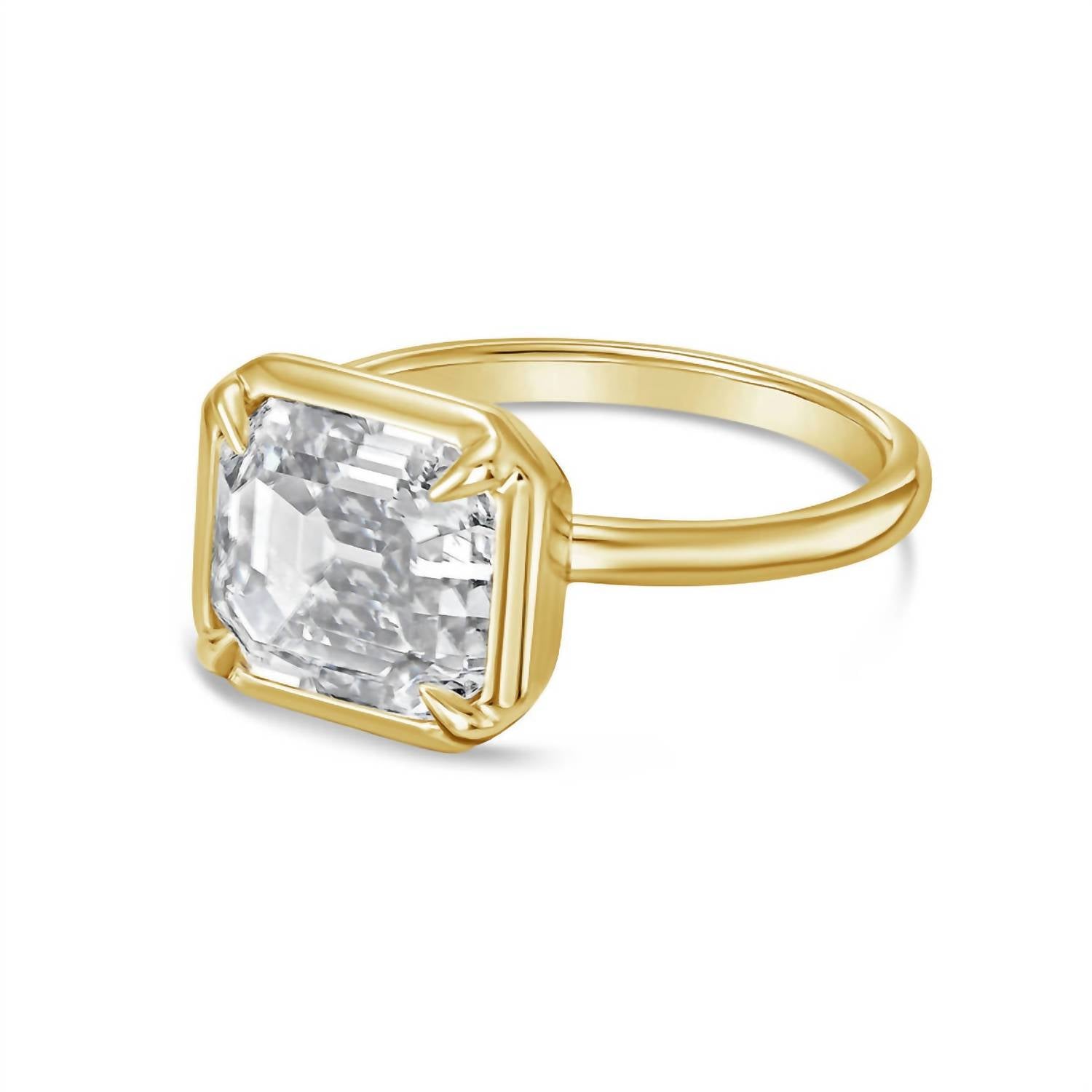 Diana M Jewels - 5.00 Ct Lab-grown Cushion-cut Diamond Bezel Solitaire Ring