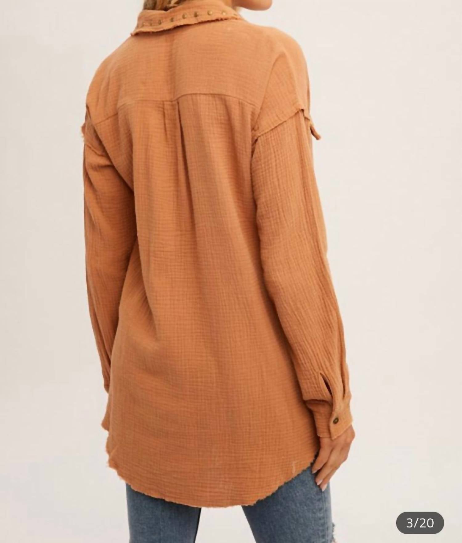 Hem & Thread - Brad Effect Button Up Blouse