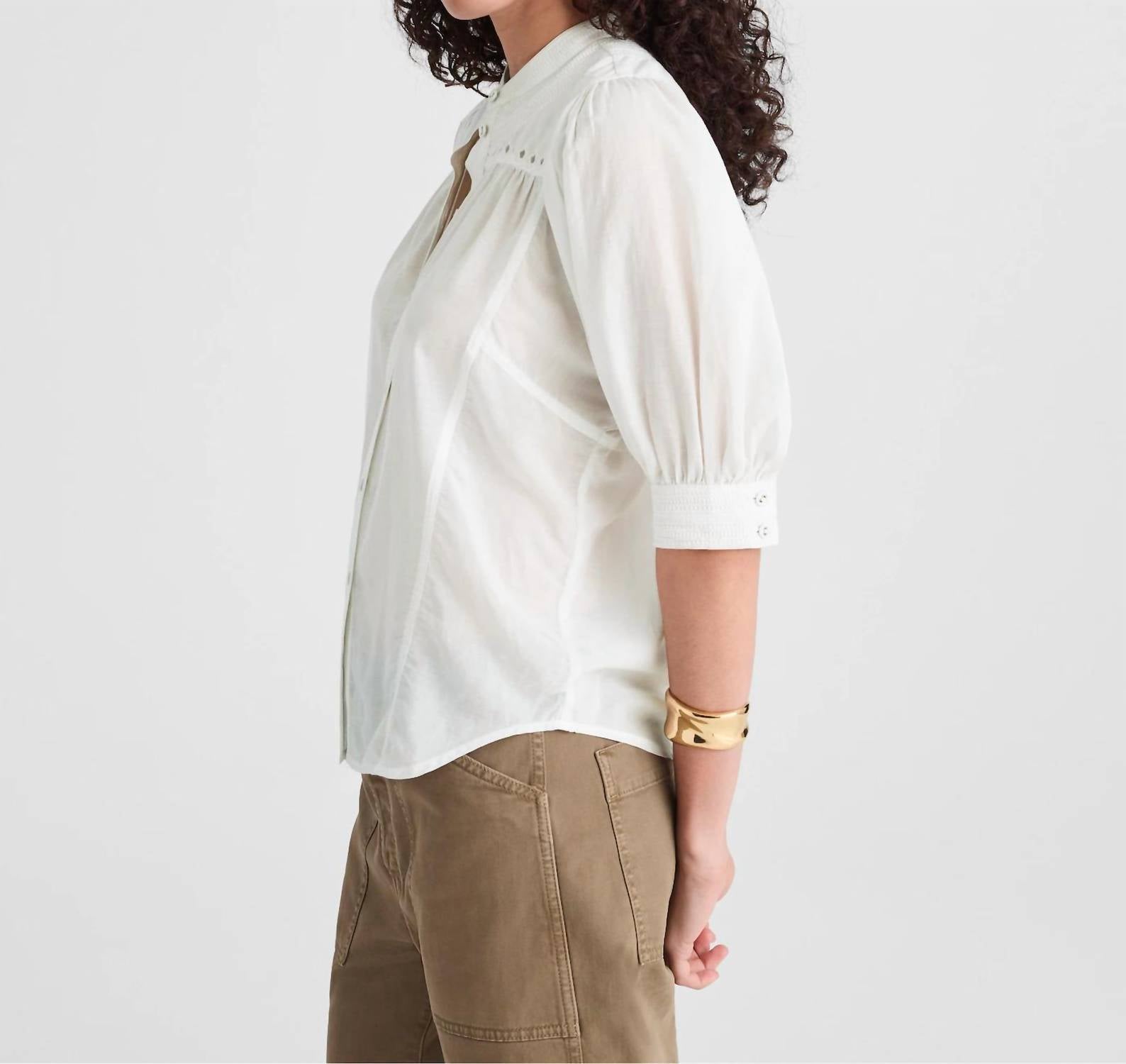 Madewell - Puff-sleeve Band-collar Shirt