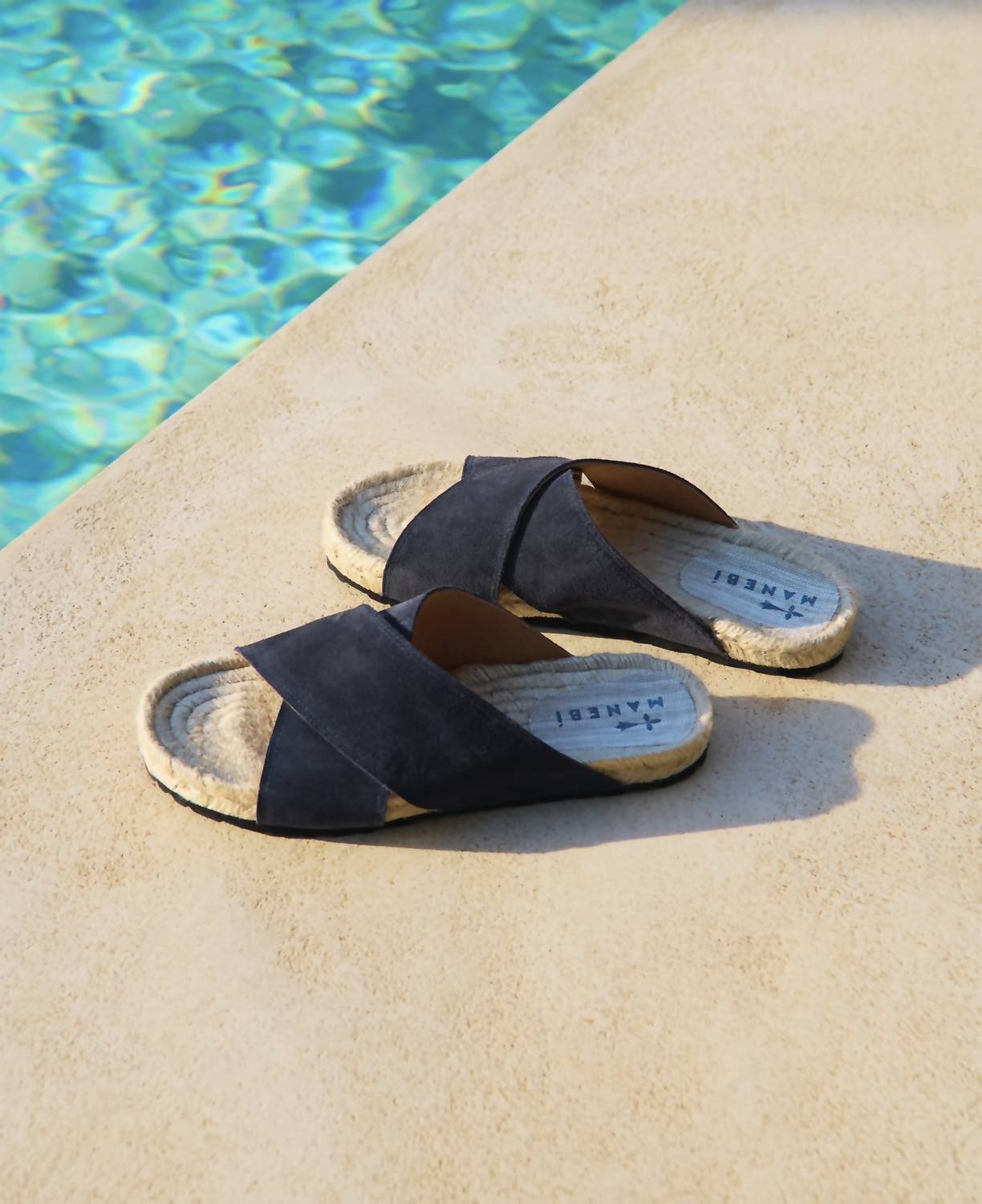 Manebi - Suede Crossed Bands Sandals Hamptons Espadrilles