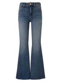 KUT FROM THE KLOTH Women's Stella High Rise Flare Jean With Raw Hem in hardworking - women's jeans