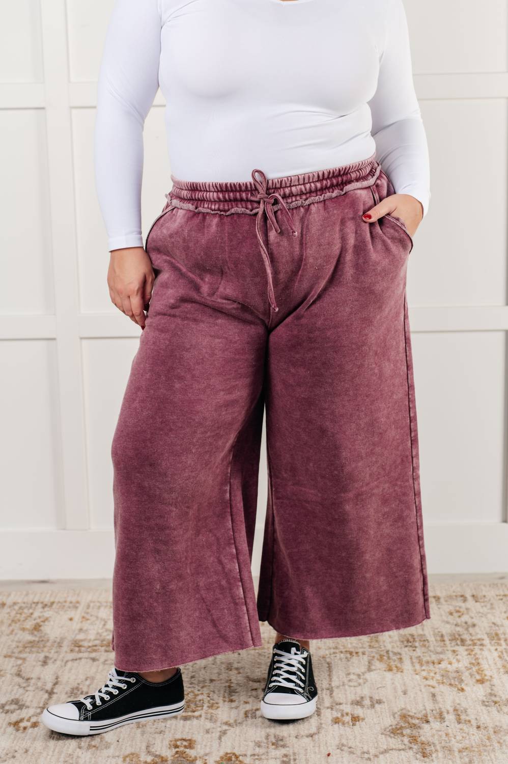 Zenana - Wide Leg Cropped Palazzo Pants