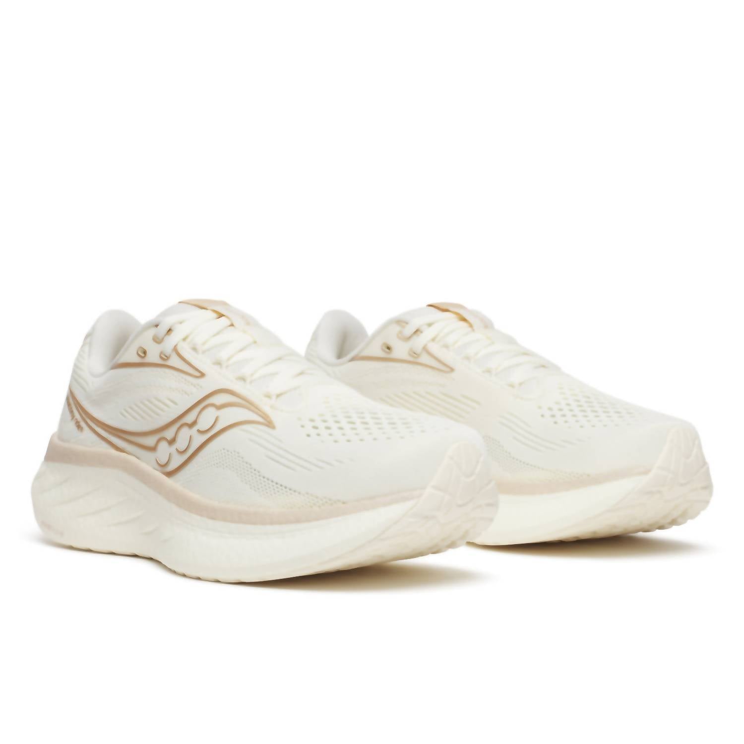 SAUCONY Women's Ride 18 Running Shoe in vanilla - women's sneaker - detail view