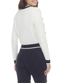 Rain And Rose - Textured Ornate Button Cardigan