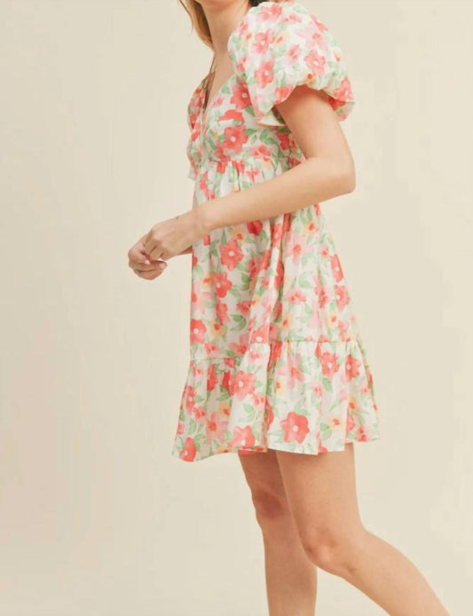 &Merci - Floral Sweetheart Mini Dress