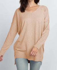 Dreamers - Super Soft Stretch V Neck Long Tunic Top