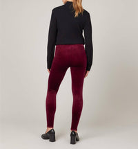 Spanx Velvet Leggings in rich burgundy - women's pants - alternate view