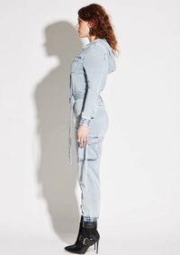 Circular Path - Terry Denim Jumpsuit