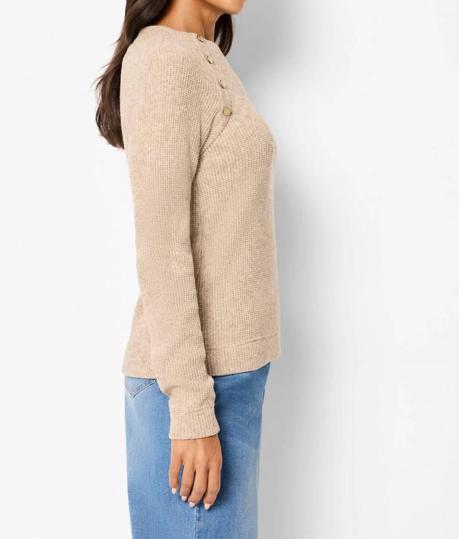 Nic + Zoe - Soft Thermal Button Detail Sweater