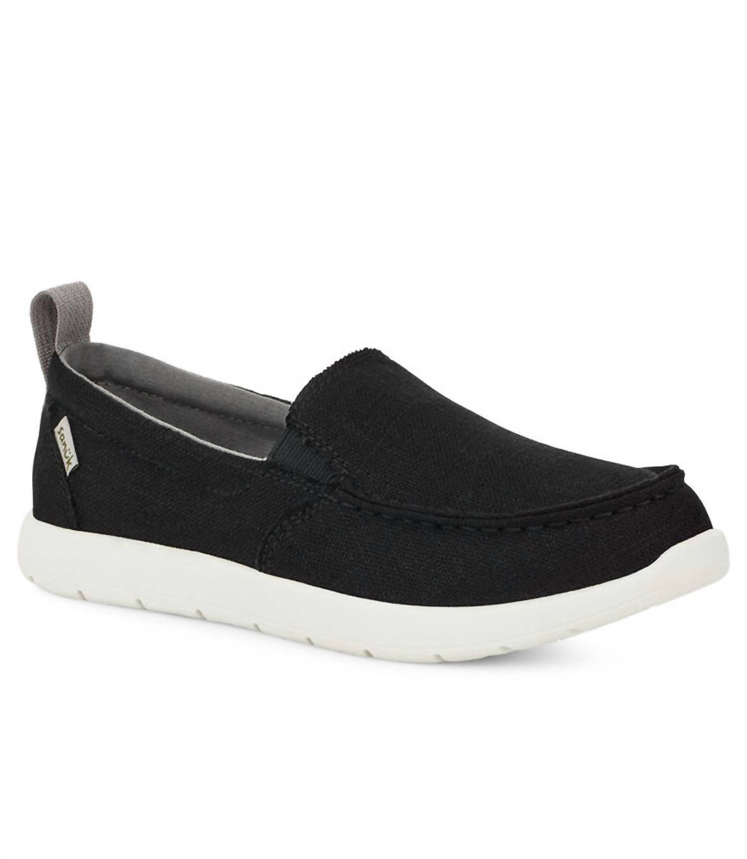 SANUK Kids Lil Sidewalk Surfer Lite Shoes in black - kids' sneaker