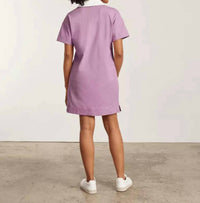 Everlane Organic Cotton Polo Dress in lilac - women's dress - detail view