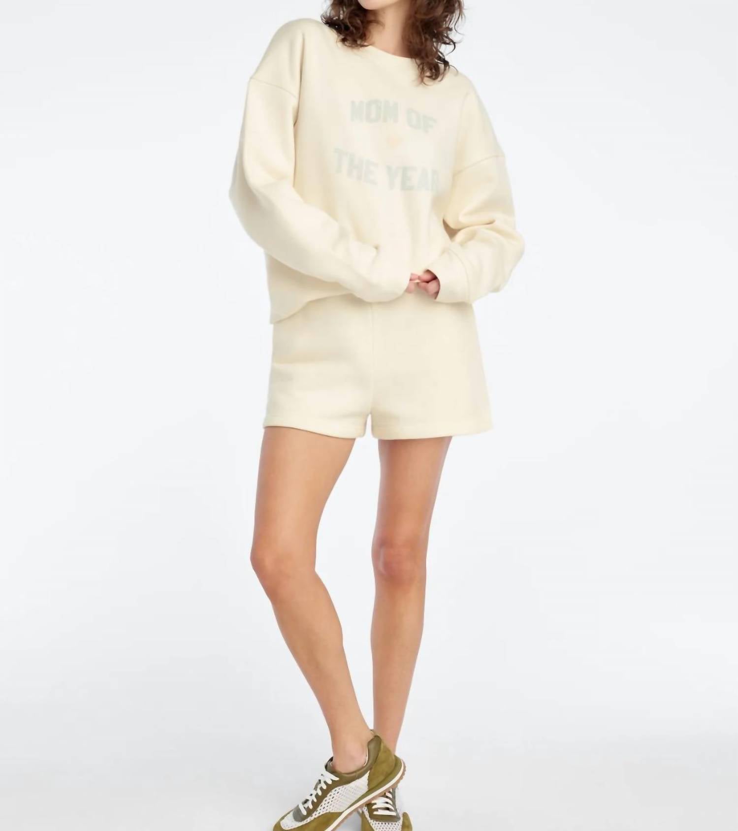 Favorite Daughter Women's Embroidered Sweat Short in white - women's shorts