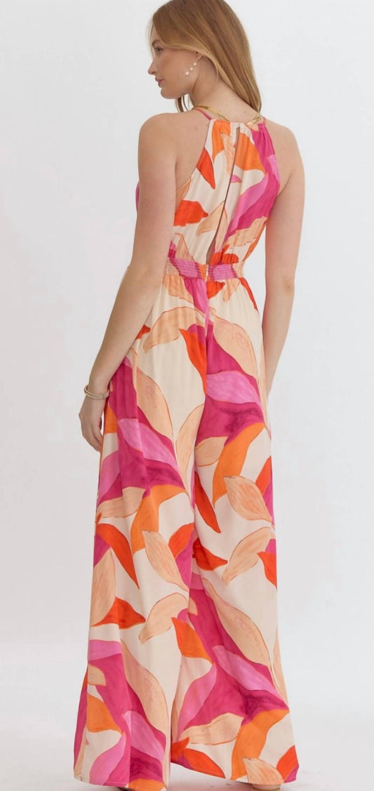 Entro - Printed Halter Jumpsuit