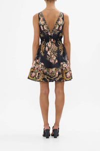 Camilla Shirred Waist Detail Mini Dress in dynasty daze - women's dress - alternate view