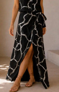 Mystery Resort - Virelle Wrap Top And Maxi Skirt Set