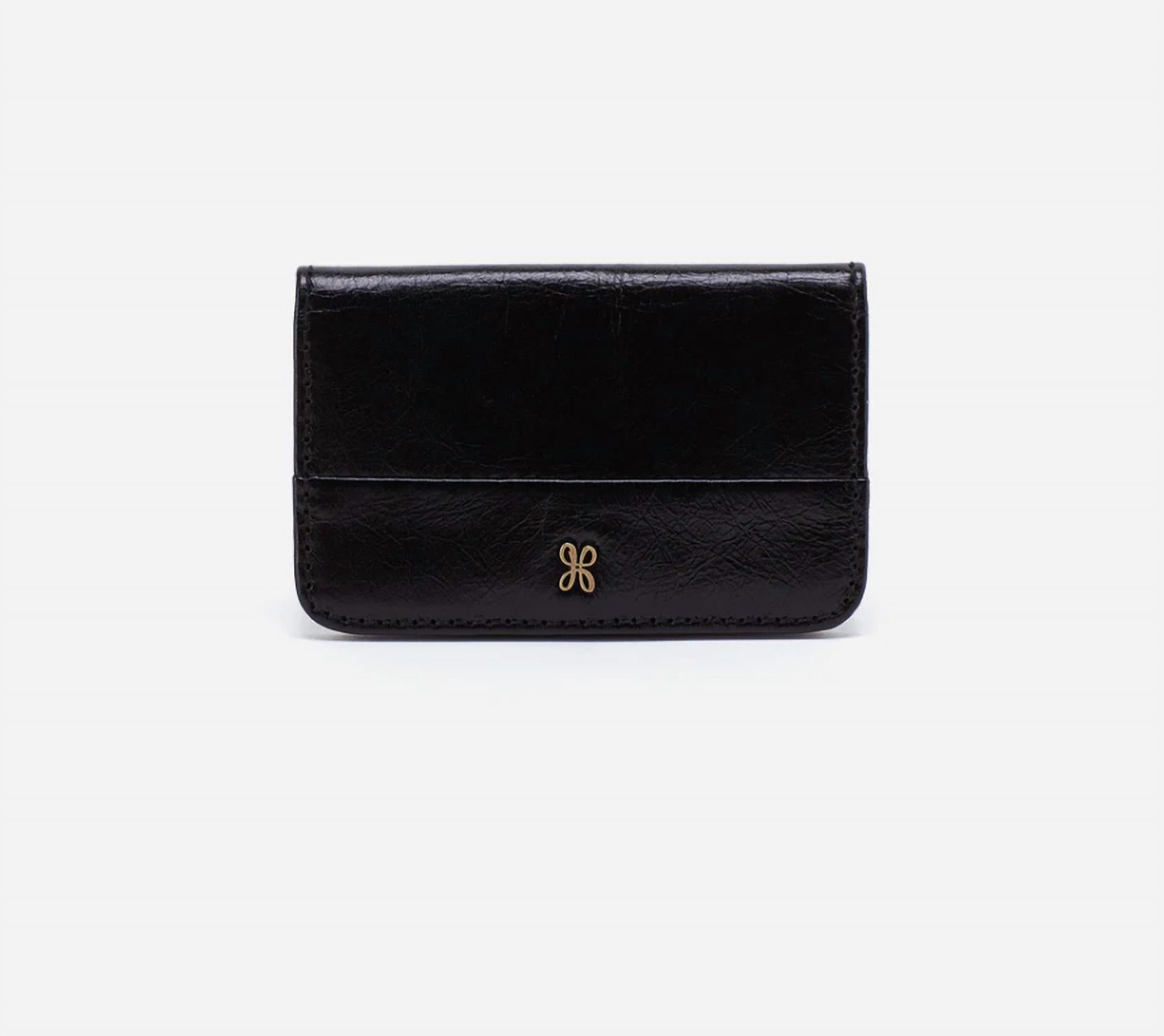HOBO Women's Jill Mini Card Case in black - men's accessory