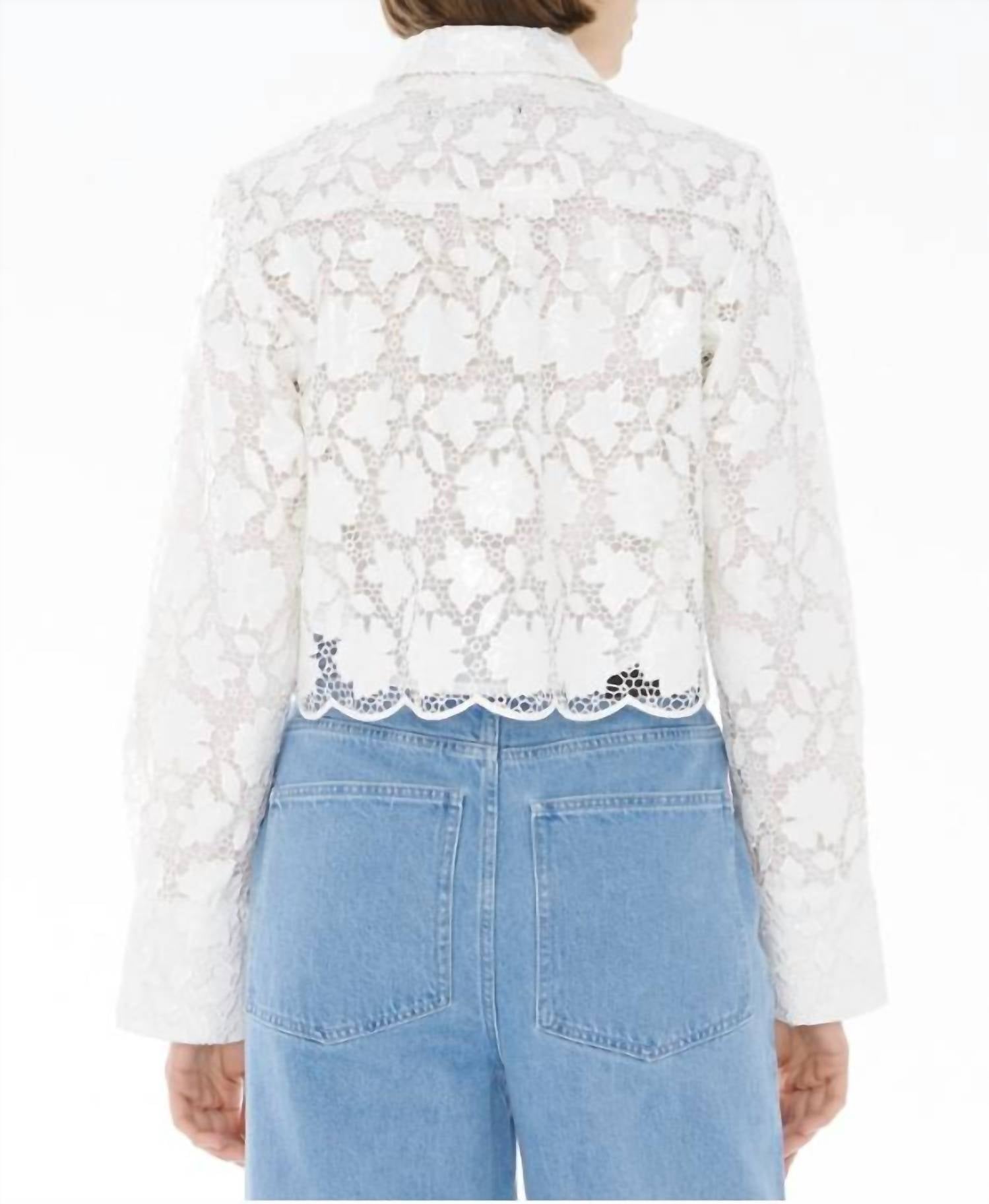 TOCCIN Beatrix Collared Button Front Top in optic - women's blouse - alternate view