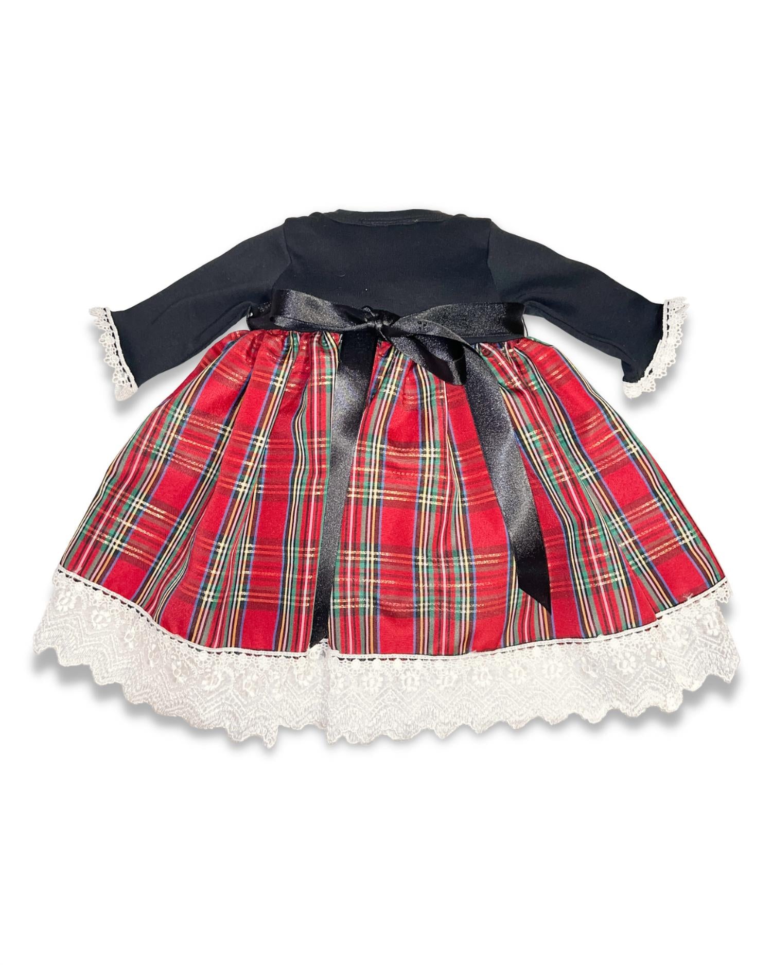 Katie Rose - Girl's Long Sleeve With Plaid Bottom Dress