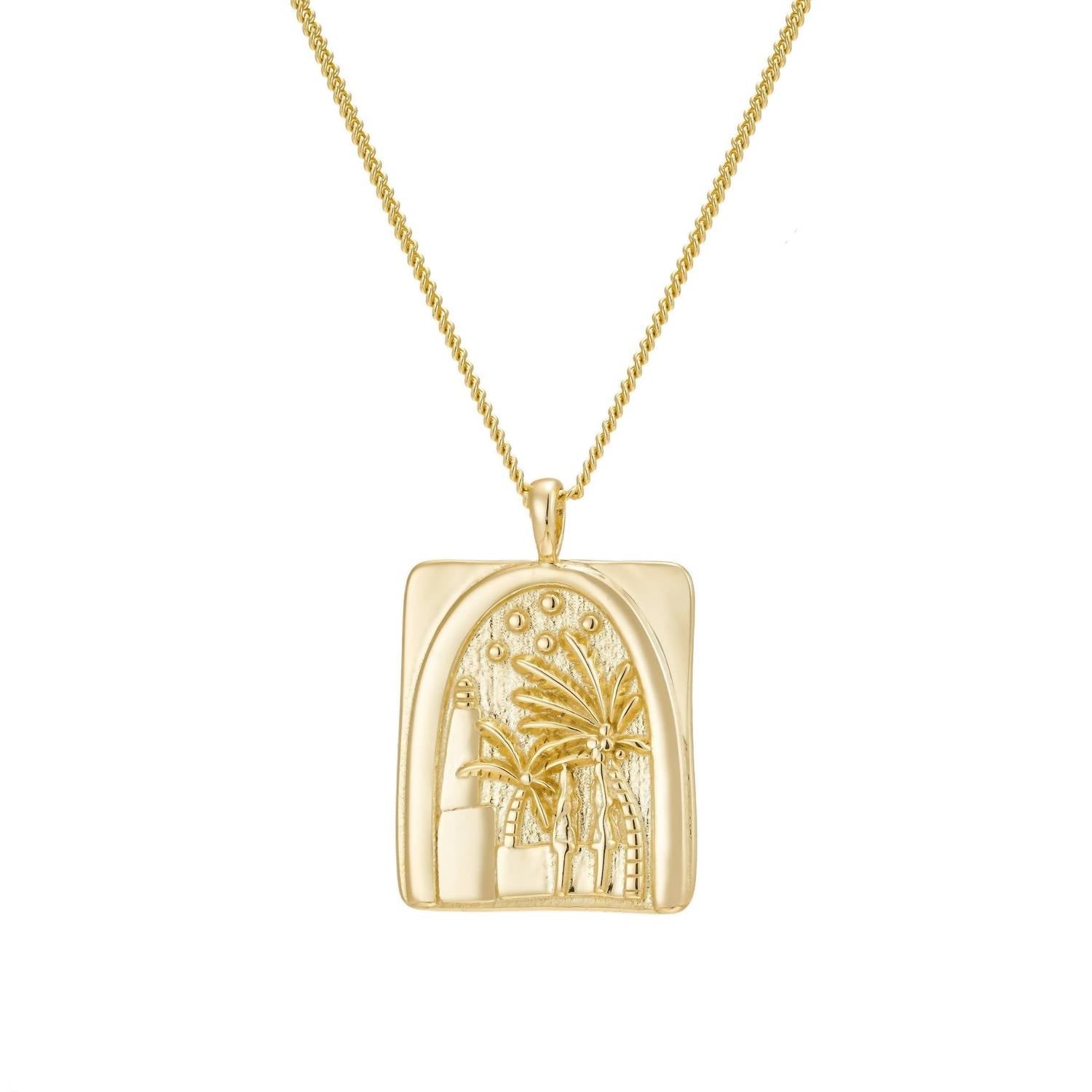 The Salty Gem - Palm Tree Oasis Pendant Necklace