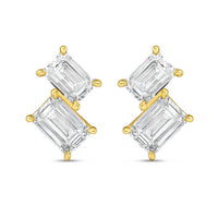Diana M Jewels - Women's Emerald Lab-Grown Diamond Stud Earrings (4.00 Ct) - Signature Plus