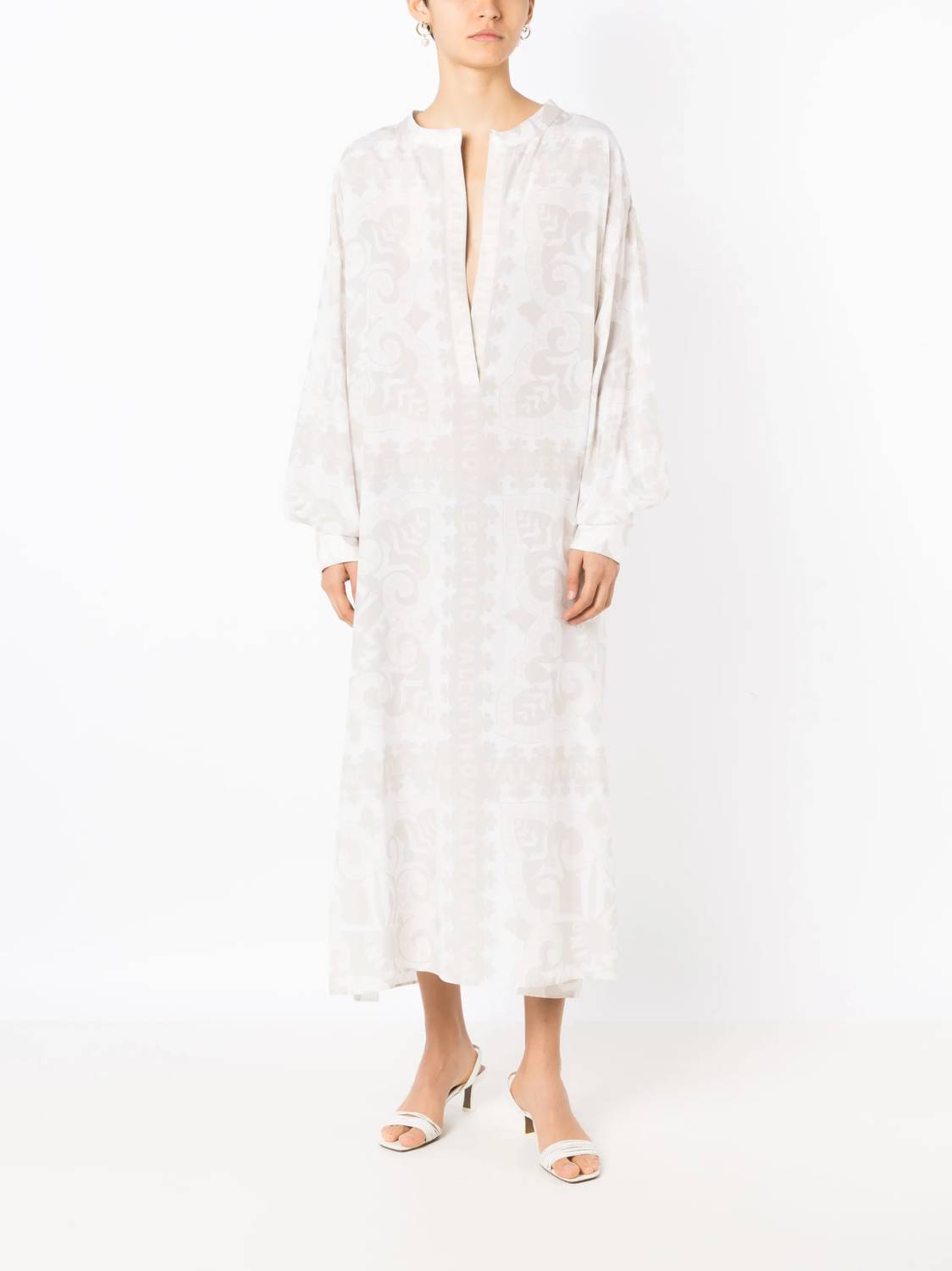 Valentino - Geometric Print Silk Cotton Dress