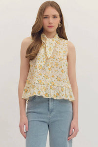 Entro - Floral Print Sleeveless Texas Top