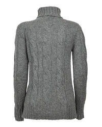 Monticelli Cashmere - Women's Pure Cashmere Cable Knit Turtleneck Sweater