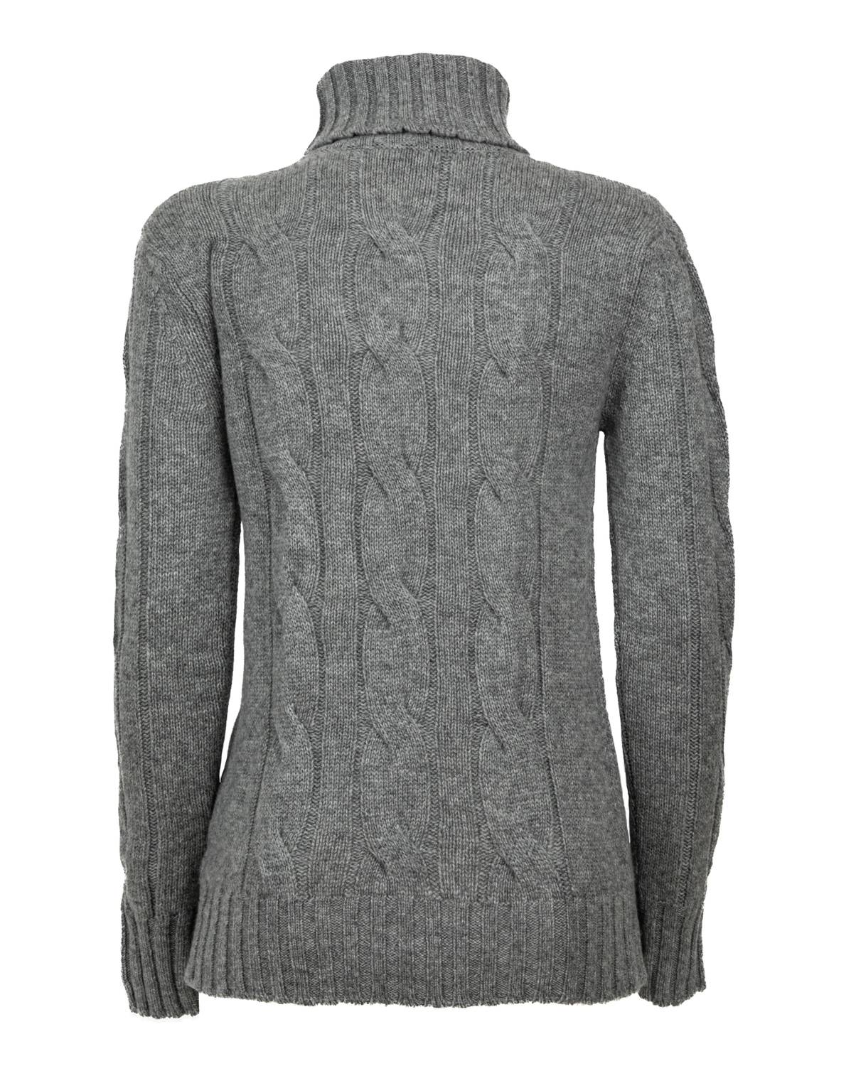 Monticelli Cashmere - Women's Pure Cashmere Cable Knit Turtleneck Sweater