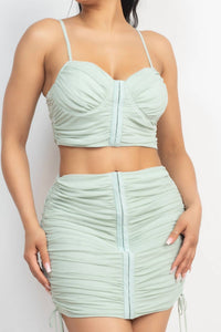 Shop Iris Basic - Krystal Skirt And Bra Top Set