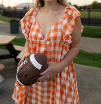 BiBi Give 'em 6 Checkered Mini Dress in orange - women's dress - alternate view