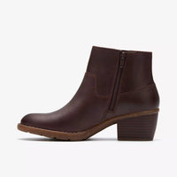 Clarks Women's Kastela Top Boot in brown - women's shoe - detail view