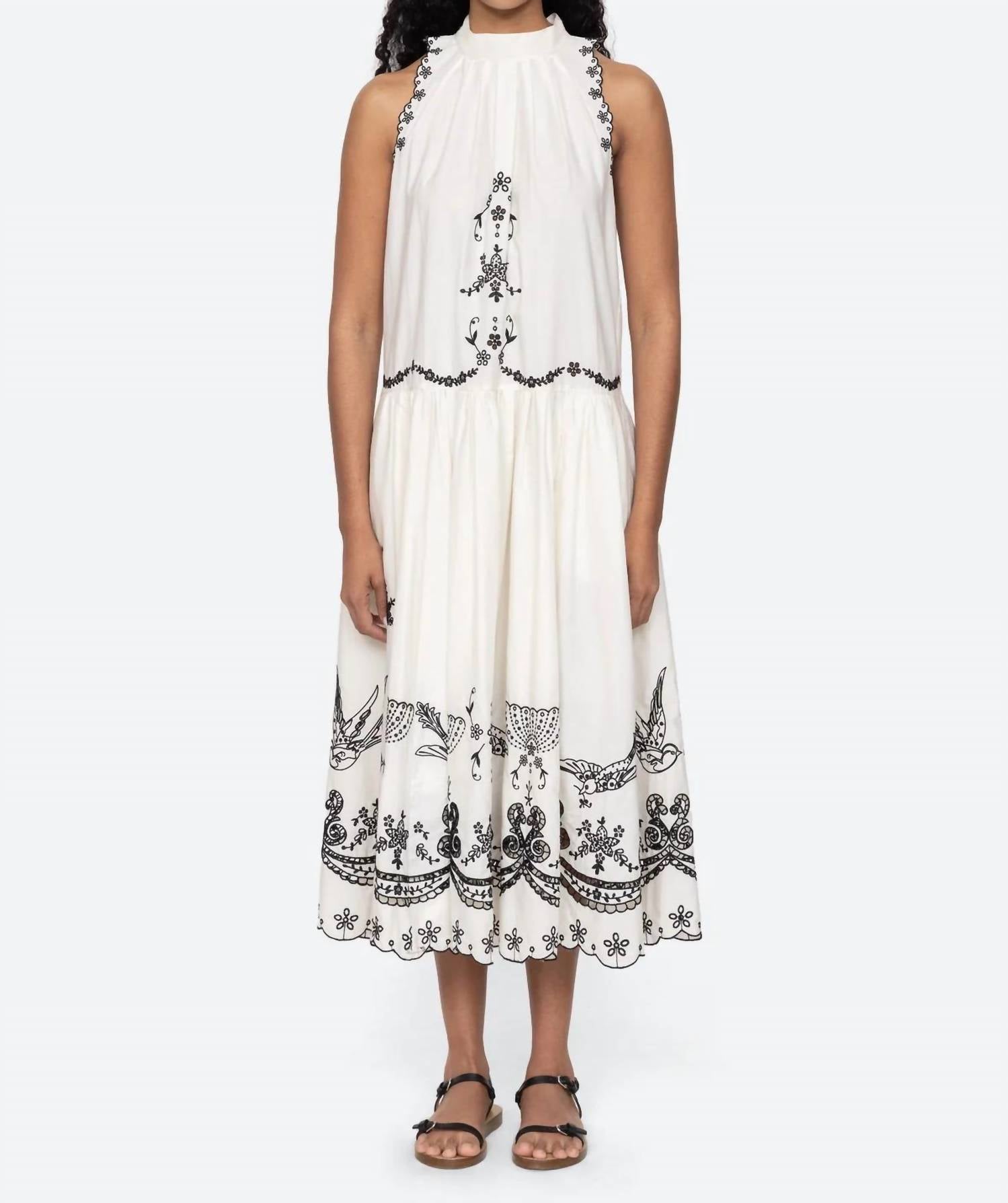 SEA Kingsley Tank Midi Dress in cream - women's dress