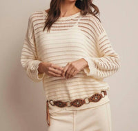 Listicle - Open Knit Sweater Top