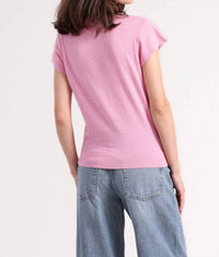 Minnie Rose - Supima Cotton Cap Sleeve Crew Neck Tee