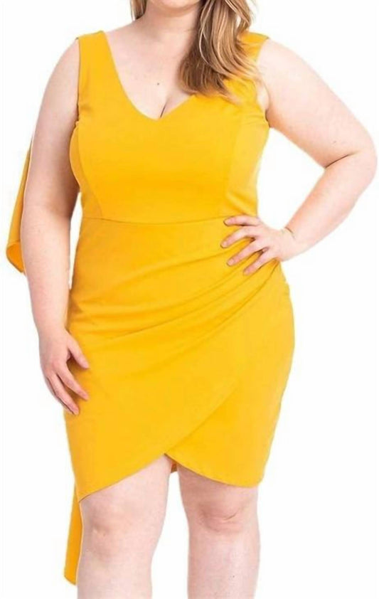 Symphony - Back Shoulder Cape Mini Dress - Plus